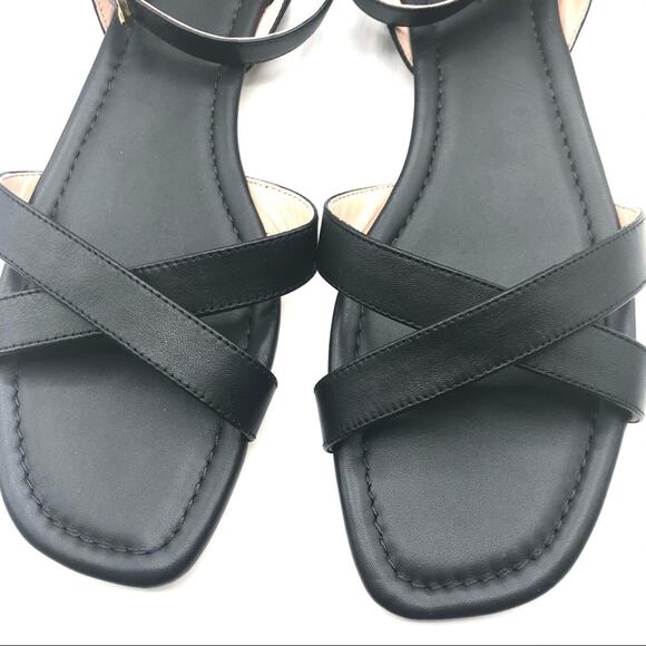 J.Crew Women's Black Abbie Cross Strap Sandals Sz 9 - Picture 3 of 11